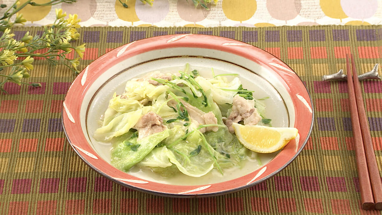 豚バラとキャベツのあっさり蒸し