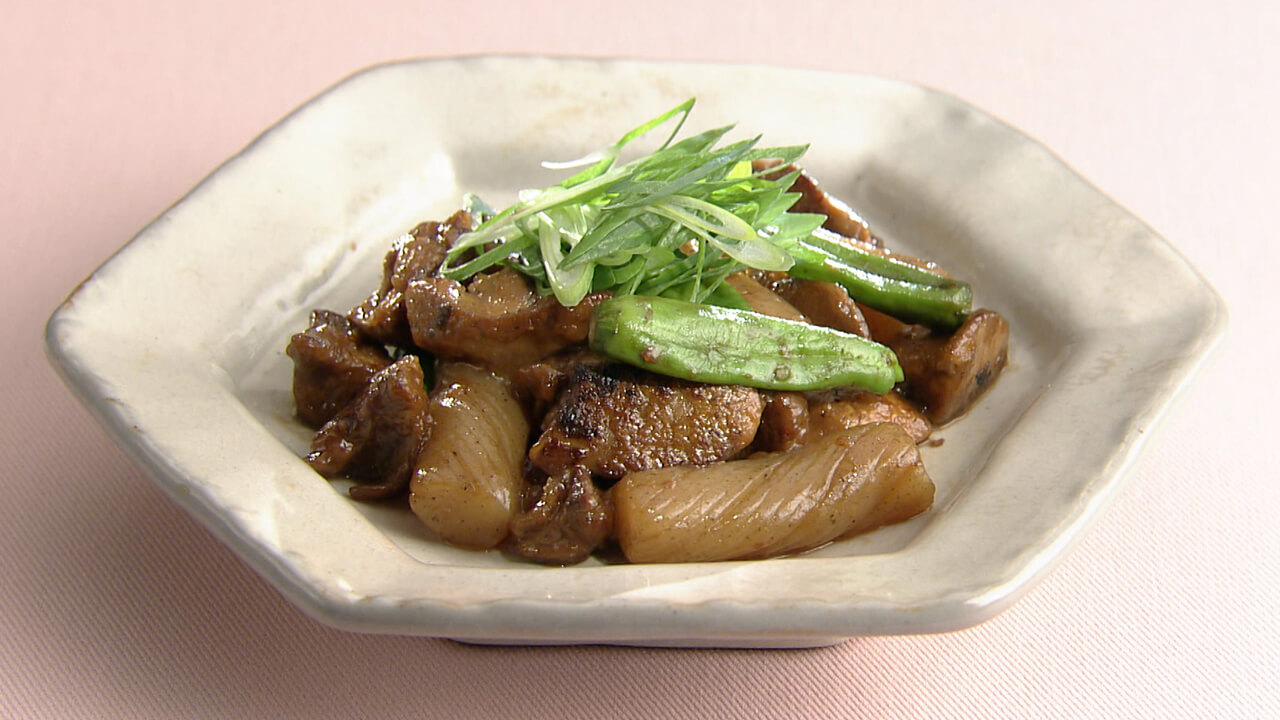 鶏肝のピリ辛炒め